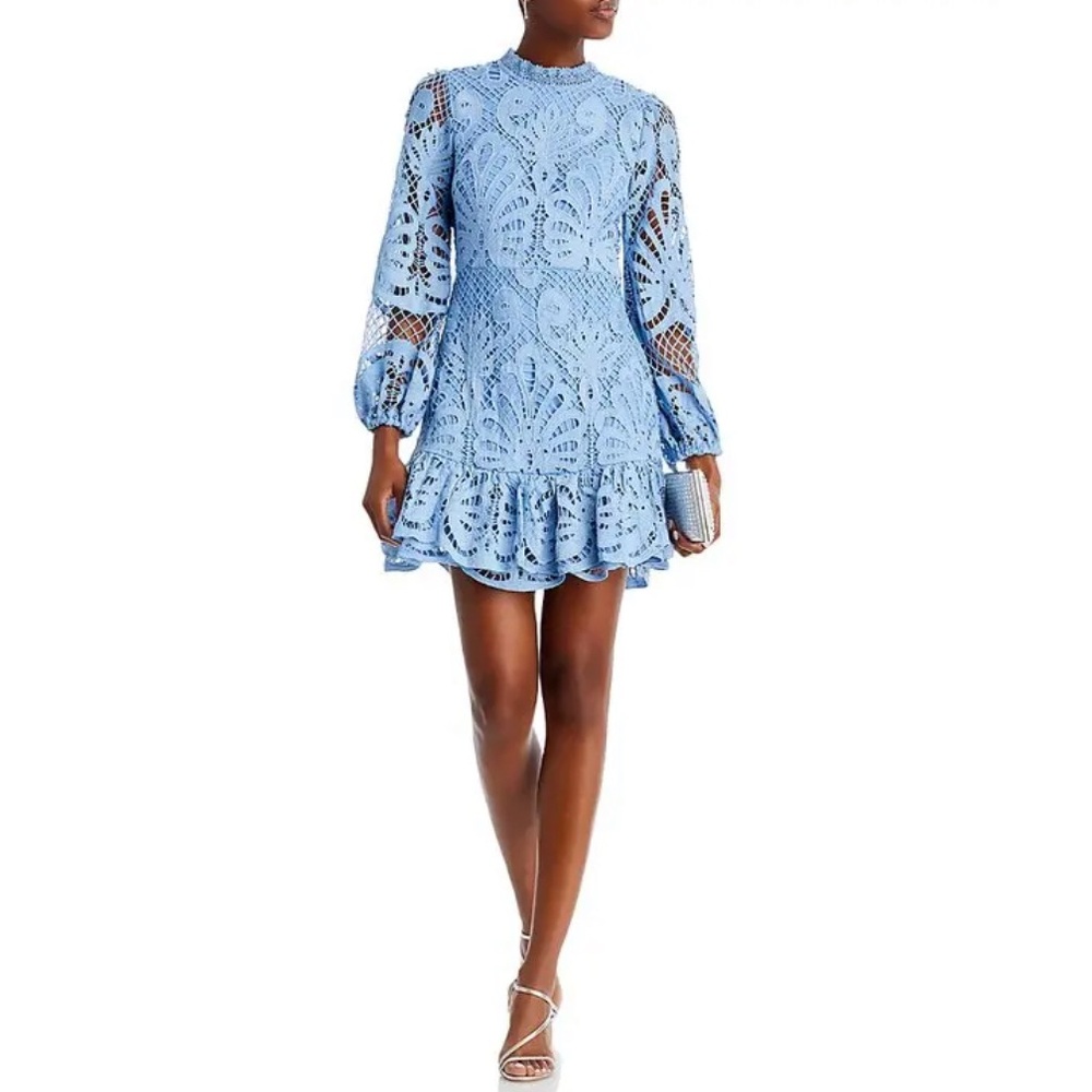 NWOT Aqua Brand Blue Lace Mini Dress